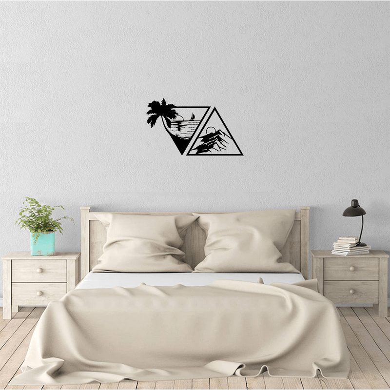 Casa si Gradina - Decoratiuni - Decoratiuni perete - Decor perete Munte si Mare din 2 Parti HH721 din lemn - 50 L x 30 H (cm) - Infinity.ro