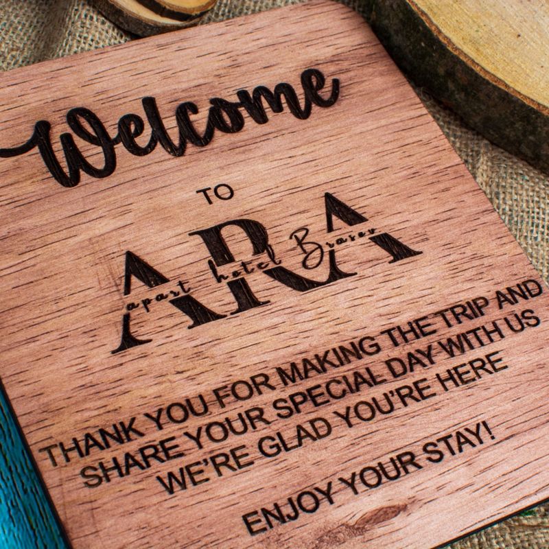 Market - Cadouri - Rame si albume foto - Decor Rama Foto HH1571 Primire Intrare Welcome din lemn Personalizata - 37x28 cm - Infinity.ro