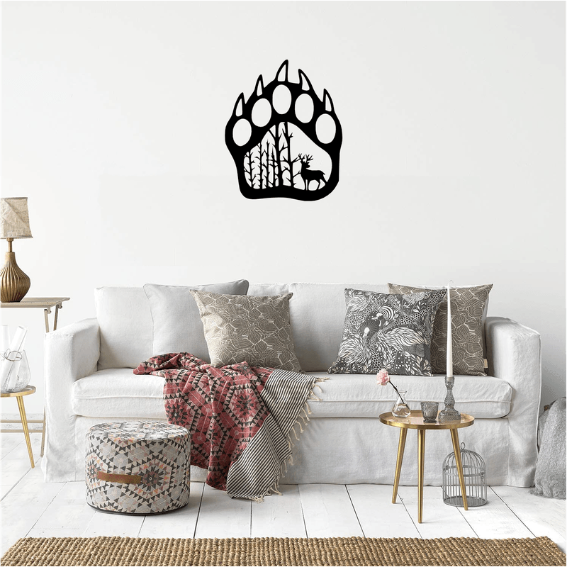 Casa si Gradina - Decoratiuni - Decoratiuni perete - Decor perete Laba de Urs cu Cerb HH705 din lemn - 37 L x 45 H (cm) - Infinity.ro
