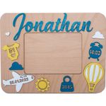 Market - Cadouri - Rame si albume foto - Rama Foto Personalizata HH1569 cu Detaliile Nasterii din lemn Balon cu Aer Cald 33x25 cm - Infinity.ro