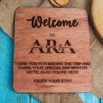 Market - Cadouri - Rame si albume foto - Decor Rama Foto HH1571 Primire Intrare Welcome din lemn Personalizata - 17x20 cm - Infinity.ro
