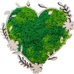 Casa si Gradina - Decoratiuni - Decoratiuni perete - Decor Inima cu Flori HH1543 din lemn Personalizat cu Licheni - 20x19 cm - Infinity.ro