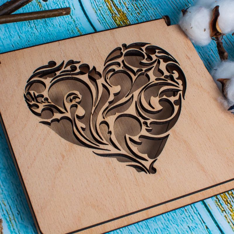 Fashion, accesorii si bijuterii - Femei - Bijuterii femei - Cutii bijuterii - Cutie Verighete Personalizata HH1565 din Lemn 15x15 cm - Infinity.ro