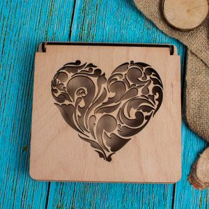 Cutie Verighete Personalizata HH1565 din Lemn 15x15 cm