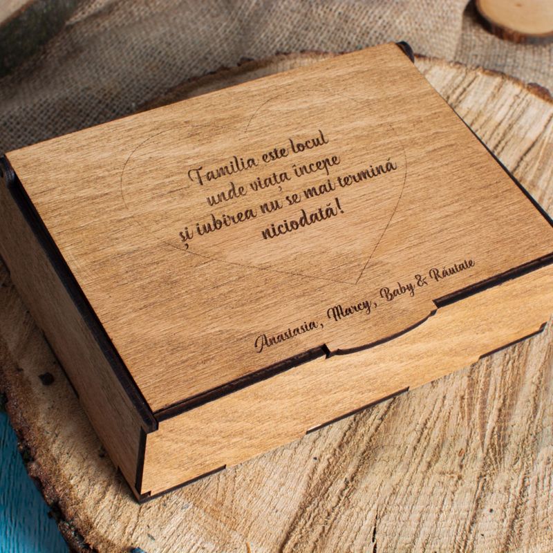Fashion, accesorii si bijuterii - Femei - Bijuterii femei - Cutii bijuterii - Cutie Personalizata din Lemn HH1552 pentru Poze 16x11x5 cm - Infinity.ro