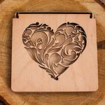 Fashion, accesorii si bijuterii - Femei - Bijuterii femei - Cutii bijuterii - Cutie Verighete Personalizata HH1565 din Lemn 15x15 cm - Infinity.ro