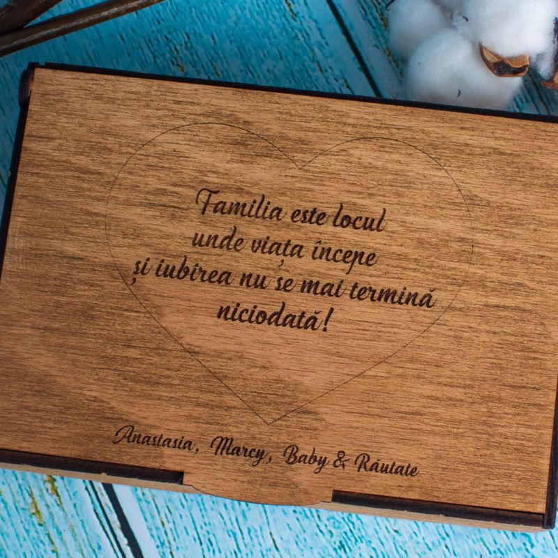 Fashion, accesorii si bijuterii - Femei - Bijuterii femei - Cutii bijuterii - Cutie Personalizata din Lemn HH1552 pentru Poze 16x11x5 cm - Infinity.ro