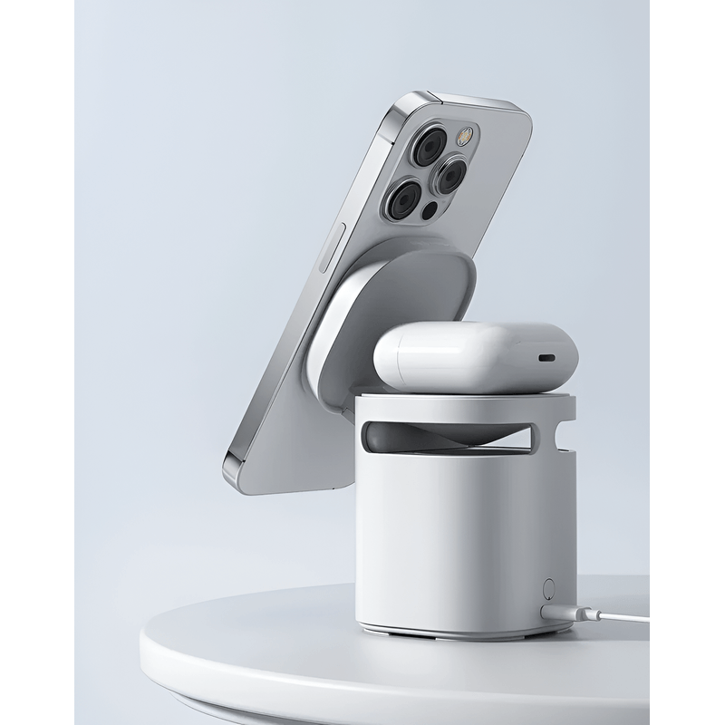 Laptop, Telefoane si Tablete - Telefoane mobile si accesorii - Accesorii Telefoane - Incarcatoare telefoane - Incarcator Wireless 3 in 1 MIPOW Miffy, Fast Charge 20W, Alb - Infinity.ro