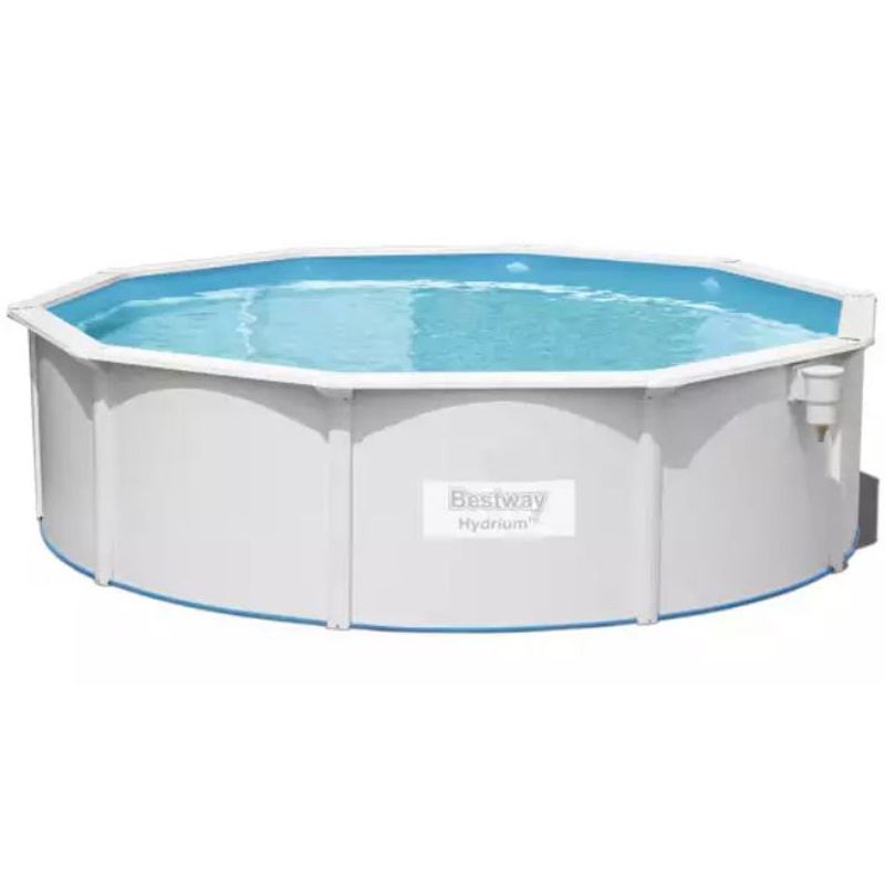 Jucarii, Copii si Bebe - Jucarii si jocuri - Jucarii de exterior - Piscine copii - Piscina cu cadru metalic, panouri pvc si pompa de filtrare bestway hydrium  4.60m x 1.20m, 56384 - Infinity.ro