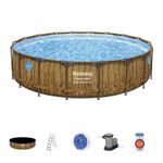 Jucarii, Copii si Bebe - Jucarii si jocuri - Jucarii de exterior - Piscine copii - Set piscina cu cadru, pompa de filtru inclus, 549 x 122 cm, bestway 56977 - Infinity.ro