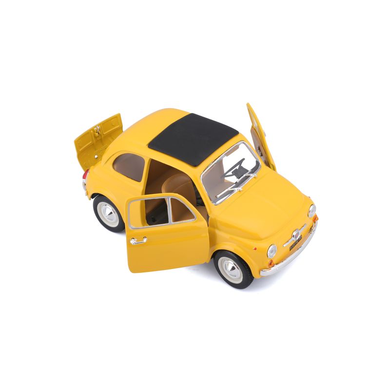 Jucarii, Copii si Bebe - Jucarii si jocuri - Vehicule si jucarii cu telecomanda - Masinute - Macheta masinuta bburago 1:24 fiat 500f 1965 galben, bb20001b-22098 - Infinity.ro