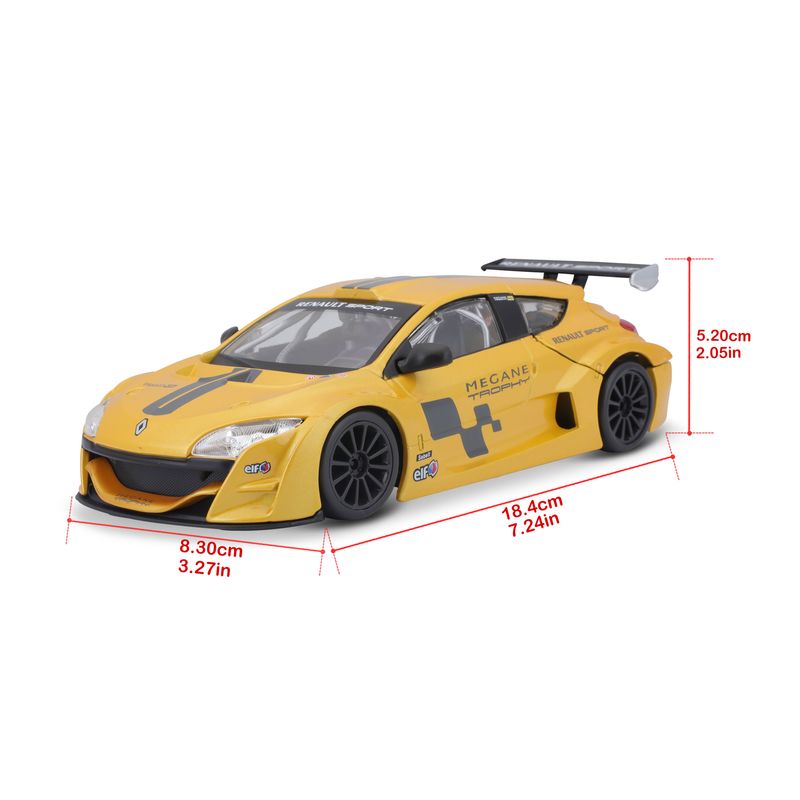 Jucarii, Copii si Bebe - Jucarii si jocuri - Vehicule si jucarii cu telecomanda - Masinute - Macheta masinuta bburago 1:24 renault megane trophy galben metalizat, bb20001b-22115 - Infinity.ro