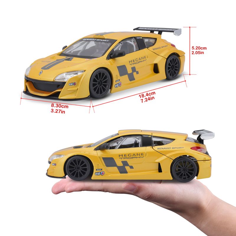 Jucarii, Copii si Bebe - Jucarii si jocuri - Vehicule si jucarii cu telecomanda - Masinute - Macheta masinuta bburago 1:24 renault megane trophy galben metalizat, bb20001b-22115 - Infinity.ro