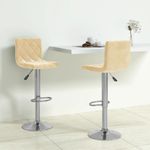 Casa si Gradina - Mobilier - Scaune si fotolii - Scaune - Scaune de bar, 2 buc., crem, catifea - Infinity.ro