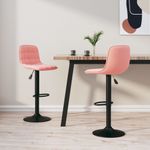 Casa si Gradina - Mobilier - Scaune si fotolii - Scaune - Scaune de bar, 2 buc., roz, catifea - Infinity.ro