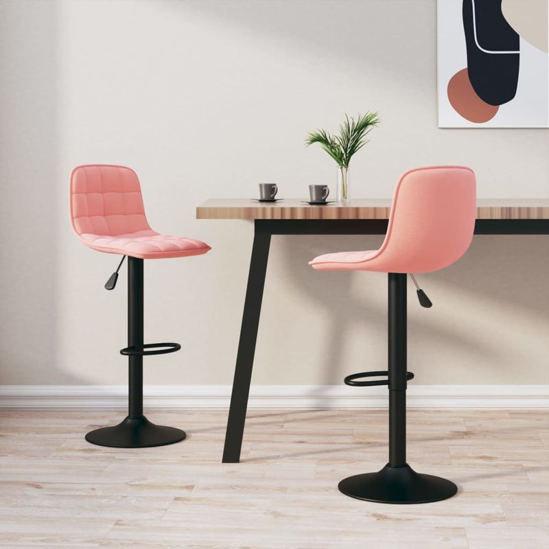 Casa si Gradina - Mobilier - Scaune si fotolii - Scaune - Scaune de bar, 2 buc., roz, catifea - Infinity.ro