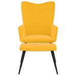 Casa si Gradina - Mobilier - Scaune si fotolii - Fotolii - Scaun relaxare cu taburet, galben mustar, catifea - Infinity.ro