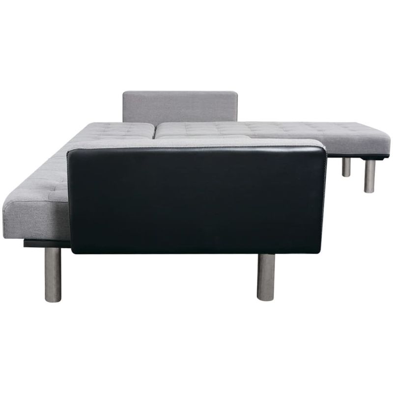 Casa si Gradina - Mobilier - Canapele si coltare - Canapele - Canapea extensibila in forma de L, negru si gri, textil - Infinity.ro