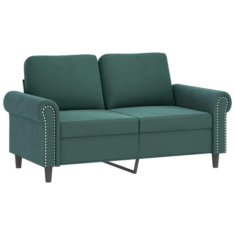 Casa si Gradina - Mobilier - Canapele si coltare - Canapele - Set canapea cu perne, 2 piese, verde inchis, catifea - Infinity.ro