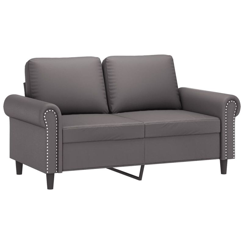 Casa si Gradina - Mobilier - Seturi de mobilier - Seturi living - Set de canapele cu perne, 3 piese, gri, piele ecologica - Infinity.ro