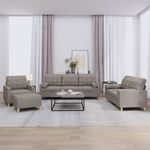 Casa si Gradina - Mobilier - Seturi de mobilier - Seturi living - Set de canapele cu perne, 4 piese, gri taupe, textil - Infinity.ro