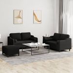 Casa si Gradina - Mobilier - Seturi de mobilier - Seturi living - Set de canapele cu perne, 3 piese, negru, textil - Infinity.ro