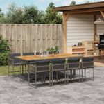 Casa si Gradina - Gradina si terasa - Mobilier exterior - Seturi mobila gradina - Set mobilier gradina cu perne, 9 piese, gri, poliratan - Infinity.ro