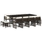 Casa si Gradina - Gradina si terasa - Mobilier exterior - Seturi mobila gradina - Set mobilier de gradina, 13 piese, maro, cu perne, poliratan - Infinity.ro