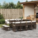 Casa si Gradina - Gradina si terasa - Mobilier exterior - Seturi mobila gradina - Set mobilier de gradina, 13 piese, maro, cu perne, poliratan - Infinity.ro