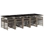 Casa si Gradina - Gradina si terasa - Mobilier exterior - Seturi mobila gradina - Set mobilier de gradina cu perne, 11 piese, gri, poliratan - Infinity.ro