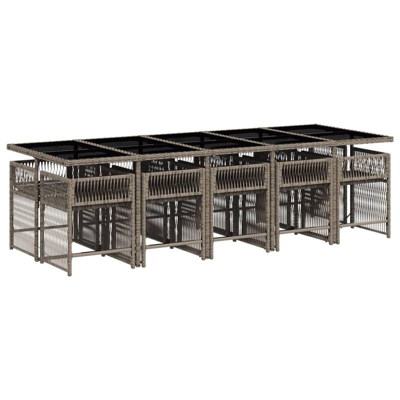 Casa si Gradina - Gradina si terasa - Mobilier exterior - Seturi mobila gradina - Set mobilier de gradina cu perne, 11 piese, gri, poliratan - Infinity.ro