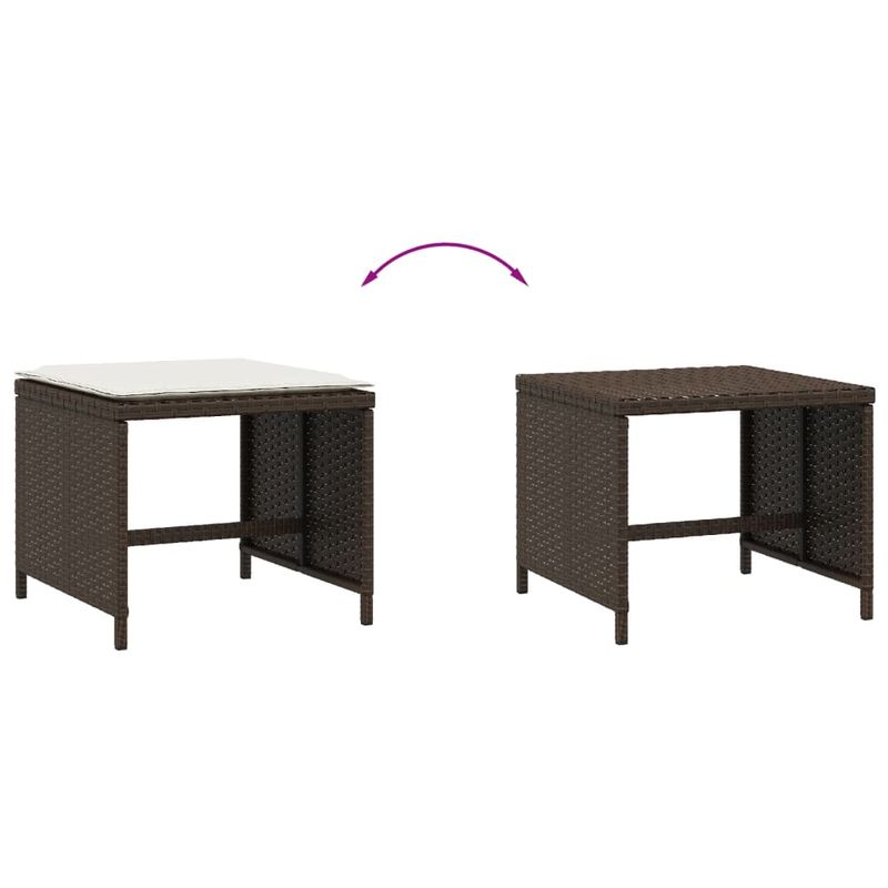 Casa si Gradina - Gradina si terasa - Mobilier exterior - Scaune si sezlonguri gradina - Scaune de gradina cu perne, 4 buc., maro 41x41x36 cm poliratan - Infinity.ro