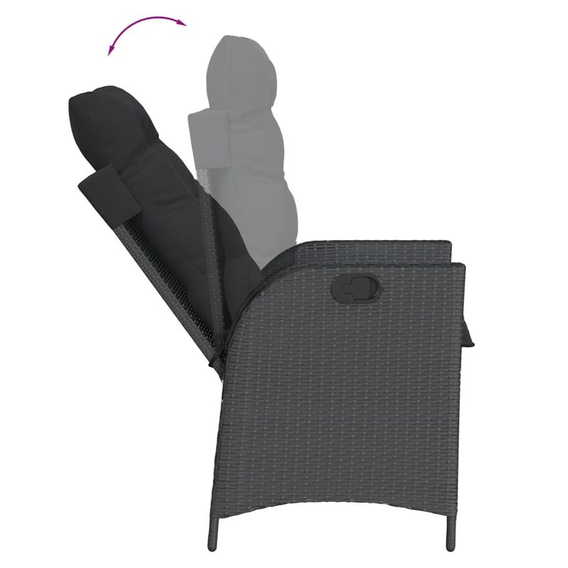 Casa si Gradina - Gradina si terasa - Mobilier exterior - Seturi mobila gradina - Set mobilier de gradina cu perne, 7 piese, negru, poliratan - Infinity.ro