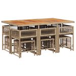 Casa si Gradina - Gradina si terasa - Mobilier exterior - Seturi mobila gradina - Set mobilier de gradina cu perne, 11 piese, bej, poliratan - Infinity.ro