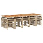 Casa si Gradina - Gradina si terasa - Mobilier exterior - Seturi mobila gradina - Set mobilier de gradina cu perne, 15 piese, bej, poliratan - Infinity.ro