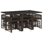 Casa si Gradina - Gradina si terasa - Mobilier exterior - Seturi mobila gradina - Set mobilier de gradina cu perne, 11 piese, maro, poliratan - Infinity.ro