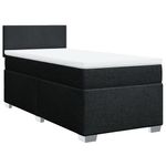 Casa si Gradina - Mobilier - Paturi si accesorii - Paturi - Pat box spring cu saltea, negru, 100x200 cm, textil - Infinity.ro