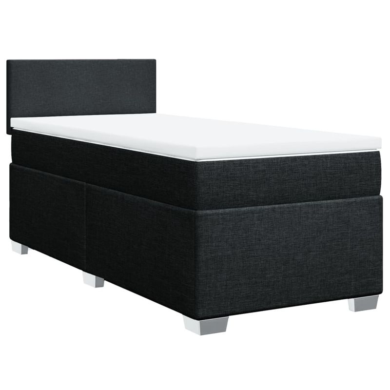 Casa si Gradina - Mobilier - Paturi si accesorii - Paturi - Pat box spring cu saltea, negru, 100x200 cm, textil - Infinity.ro