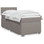 Casa si Gradina - Mobilier - Paturi si accesorii - Paturi - Pat box spring cu saltea, gri taupe, 90x200 cm, textil - Infinity.ro