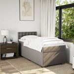 Casa si Gradina - Mobilier - Paturi si accesorii - Paturi - Pat box spring cu saltea, gri taupe, 90x200 cm, textil - Infinity.ro