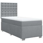 Casa si Gradina - Mobilier - Paturi si accesorii - Paturi - Pat box spring cu saltea, gri deschis, 90x190 cm, textil - Infinity.ro