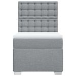 Casa si Gradina - Mobilier - Paturi si accesorii - Paturi - Pat box spring cu saltea, gri deschis, 90x190 cm, textil - Infinity.ro