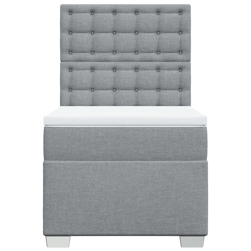 Casa si Gradina - Mobilier - Paturi si accesorii - Paturi - Pat box spring cu saltea, gri deschis, 90x190 cm, textil - Infinity.ro