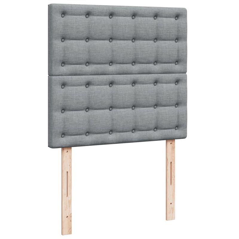 Casa si Gradina - Mobilier - Paturi si accesorii - Paturi - Pat box spring cu saltea, gri deschis, 90x190 cm, textil - Infinity.ro