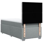 Casa si Gradina - Mobilier - Paturi si accesorii - Paturi - Pat box spring cu saltea, gri deschis, 90x190 cm, textil - Infinity.ro