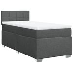 Casa si Gradina - Mobilier - Paturi si accesorii - Paturi - Pat box spring cu saltea, gri inchis, 80x200 cm, textil - Infinity.ro