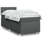Casa si Gradina - Mobilier - Paturi si accesorii - Paturi - Pat box spring cu saltea, gri inchis, 80x200 cm, textil - Infinity.ro
