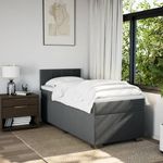 Casa si Gradina - Mobilier - Paturi si accesorii - Paturi - Pat box spring cu saltea, gri inchis, 80x200 cm, textil - Infinity.ro