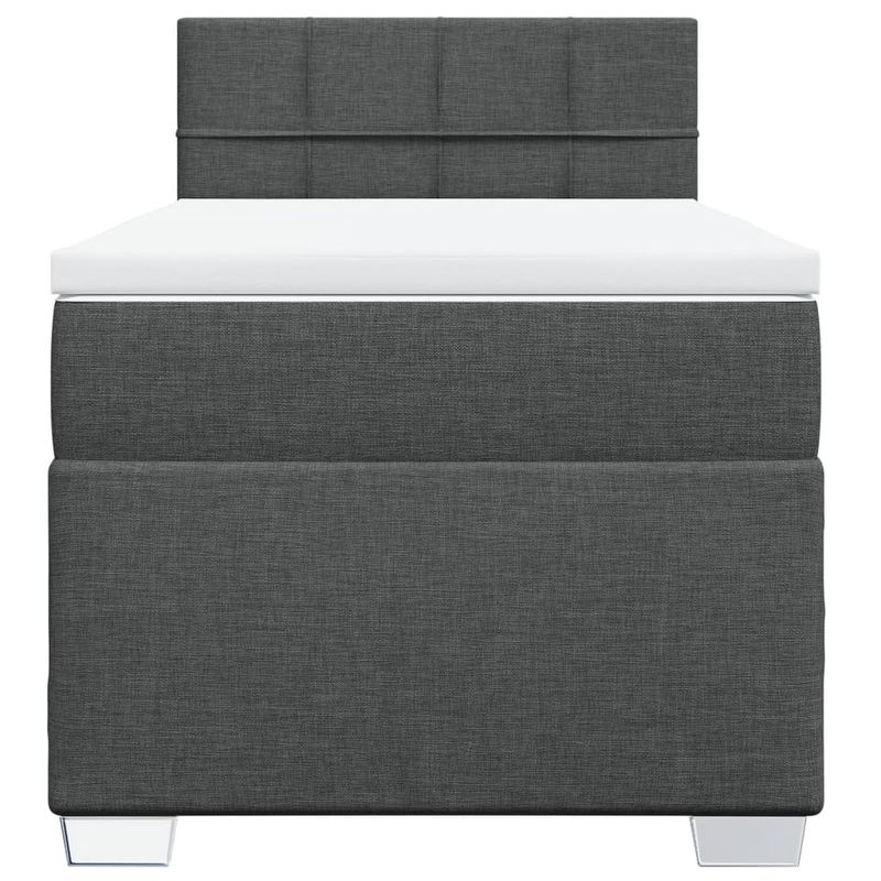 Casa si Gradina - Mobilier - Paturi si accesorii - Paturi - Pat box spring cu saltea, gri inchis, 80x200 cm, textil - Infinity.ro