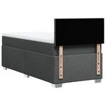 Casa si Gradina - Mobilier - Paturi si accesorii - Paturi - Pat box spring cu saltea, gri inchis, 80x200 cm, textil - Infinity.ro